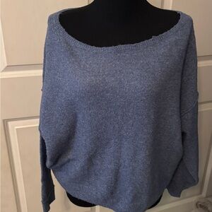American Eagle Outfitters Off-the-Shoulder Blue Sweater